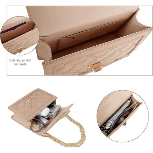 Small Quilted Crossbody Bag Phone Wallet Purse - Picture 3 of 5